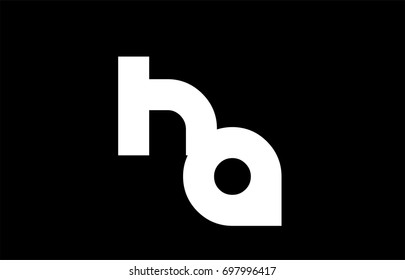 HA H A letter logo combination alphabet vector creative company icon design template modern  black white bold