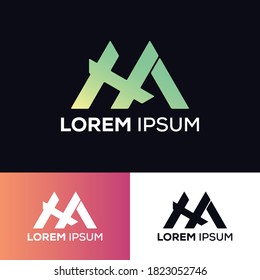 HA, H & A Logo Design Vorlage Vektorgrafik.