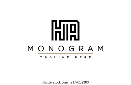 HA H A logo design template vector