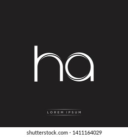 ha h a logo. Initial Letter Split Lowercase text 