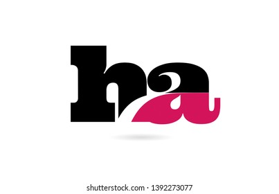 ha h a pink and black alphabet letter combination suitable as a logo icon design for a company or business