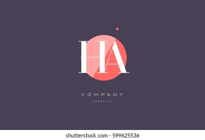 ha h a  retro vintage simple rhombus three 3 letter combination black white alphabet company logo line design vector icon template 