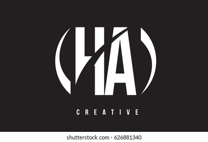 HA H A White Letter Logo Design with White Background Vector Illustration Template.