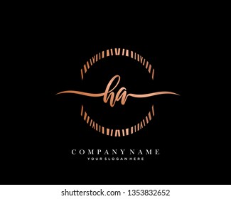 HA handwriting initial  logo vector