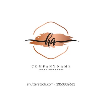 HA handwriting initial  logo vector