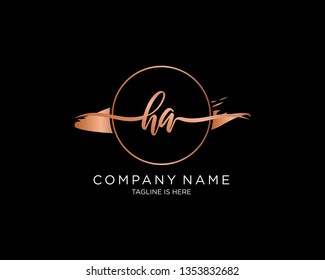 HA handwriting initial  logo vector