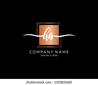 HA handwriting initial  logo vector