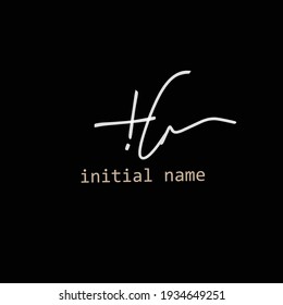 Ha handwritten logo beauty monogram and elegant design