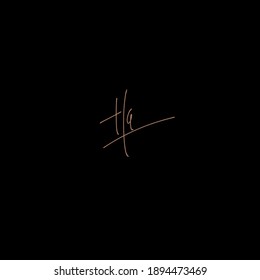 Ha logotipo escrito a mano para identidad