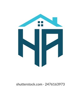 HA House Logo Design Template. Letter HA Logo for Real Estate, Construction or any House Related Business