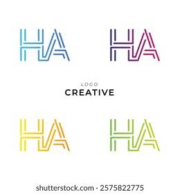 HA, HVA Creative Latter Logo Design. Monogram Design. By Custom Branding Logo. Creative Logo Design. Vector illustration. Modern Design. Logo Template.