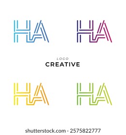 HA, HVA Creative Latter Logo Design. Monogram Design. By Custom Branding Logo. Creative Logo Design. Vector illustration. Modern Design. Logo Template.