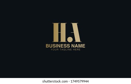 ha initial based letter typography logo design 