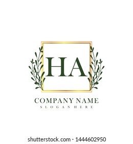 HA Initial beauty floral logo template