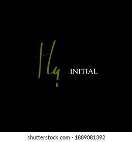 Ha in initial beauty monogram and elegant logo design