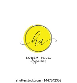 HA Initial beauty monogram logo vector