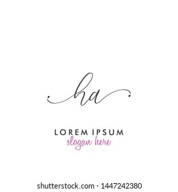 HA Initial beauty monogram logo vector