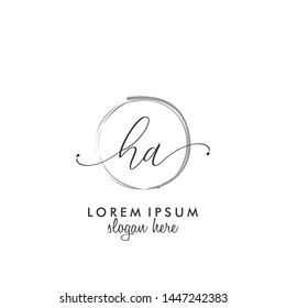 HA Initial beauty monogram logo vector