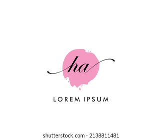 HA Initial Beauty-Monogramm-Logo, Vektorgrafik