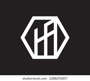 HA initial with circle letters logo design. Creative letter branding professional logo