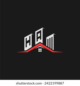 HA Initial Construction Real Estate Home Logo Design Vector