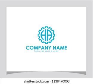 HA initial gear technology icon logo design vector eps 10