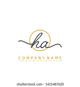 HA Initial handwriting logo concept