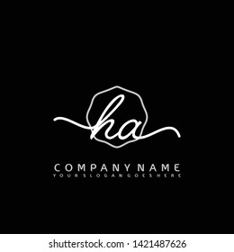 HA Initial handwriting logo concept