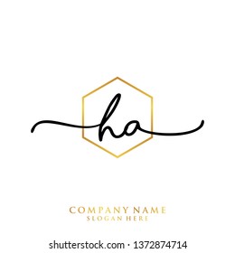 HA Initial handwriting logo template