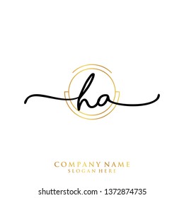 HA Initial handwriting logo template