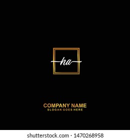 HA Initial handwriting logo template vector