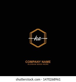 HA Initial handwriting logo template vector