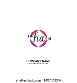 HA Initial handwriting logo vector