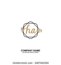 HA Initial handwriting logo vector