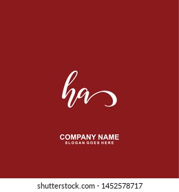 HA Initial handwriting logo vector