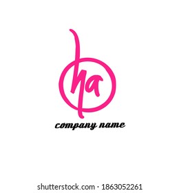 ha Initial handwriting logo vector