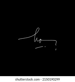 Ha initial handwriting logo vector