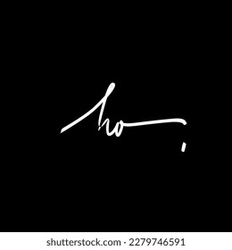 ha initial handwriting logo vector