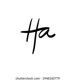 Ha initial handwritten logo for identity