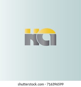 ha initial letter linked lowercase logo. h and a vector template design.