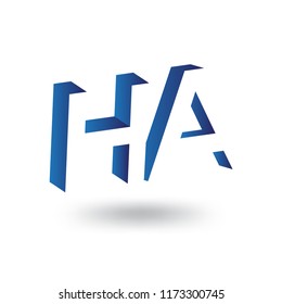 HA initial letter with negative space logo icon vector template