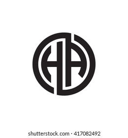 HA initial letters looping linked circle monogram logo