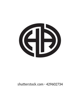 HA initial letters looping linked ellipse monogram logo