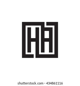 HA initial letters looping linked square monogram logo