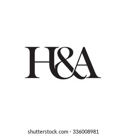 H&A Initial logo. Ampersand monogram logo