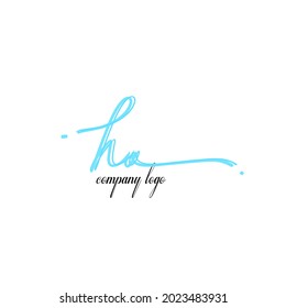 ha initial logo handwriting template vector