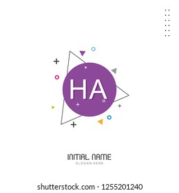 HA Initial logo template vector