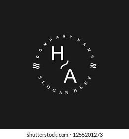 HA Initial logo template vector