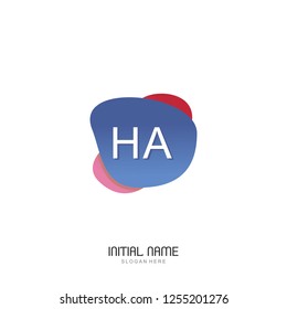 HA Initial logo template vector