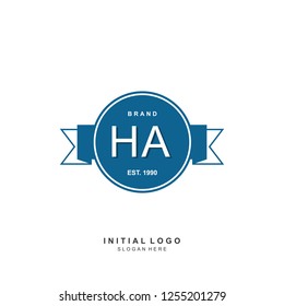 HA Initial logo template vector